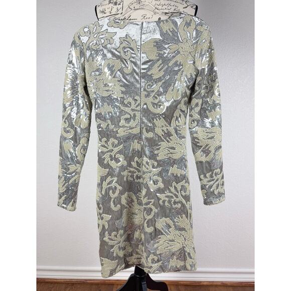 B57 Maje Sheath Mini Dress Womens Small Velvet Sequins  Red Carpet Glam Sparkly - Picture 5 of 9